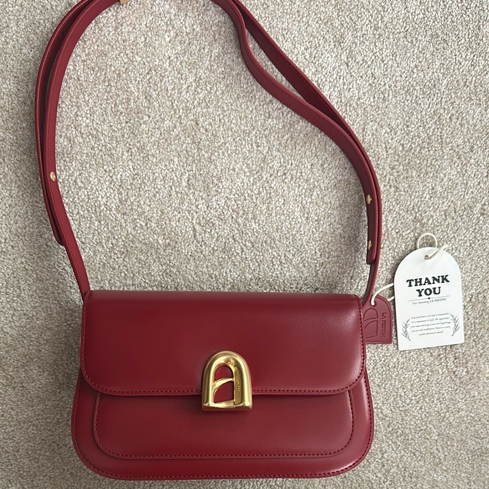 La Festin Leather Shoulder Bag NWT